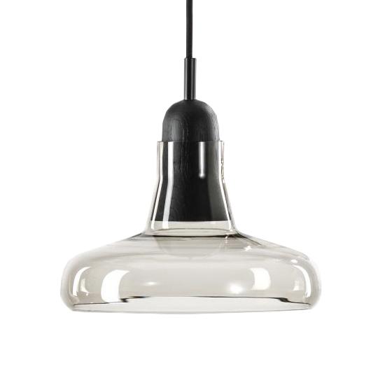 BROKIS lampe à suspension SHADOWS PC894 (Transparent poli et chêne noir - Verre et bois)