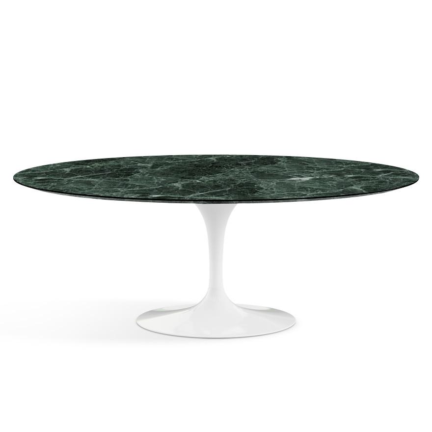 KNOLL table ovale TULIP collection Eero Saarinen 198x121cm (Base blanche / plateau Verde Alpi satin 