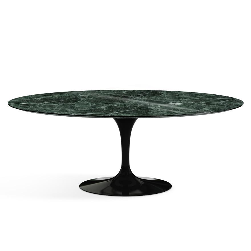 KNOLL table ovale TULIP collection Eero Saarinen 198x121cm (Base noire / plateau en Verde Alpi - mar