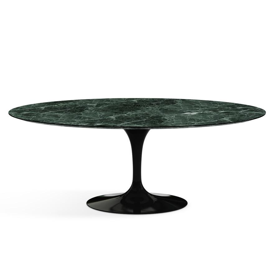 KNOLL table ovale TULIP collection Eero Saarinen 198x121cm (Base noire / plateau Verde Alpi satin - 