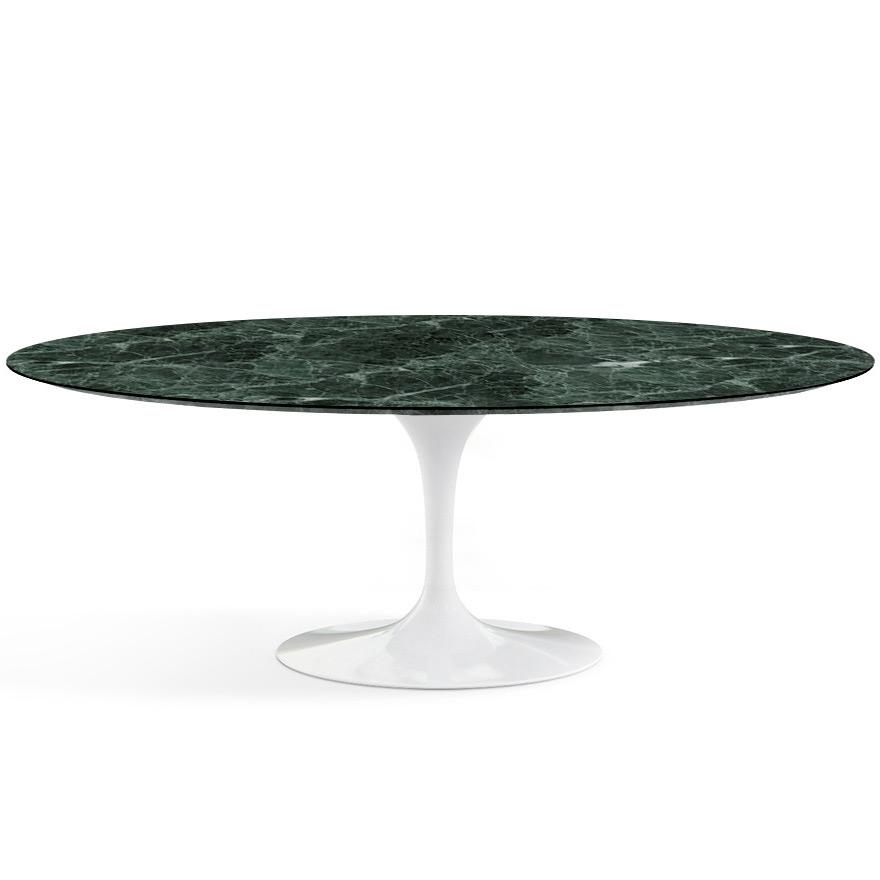 KNOLL table ovale TULIP collection Eero Saarinen 244x137 cm (Base blanche / plateau Verde Alpi satin