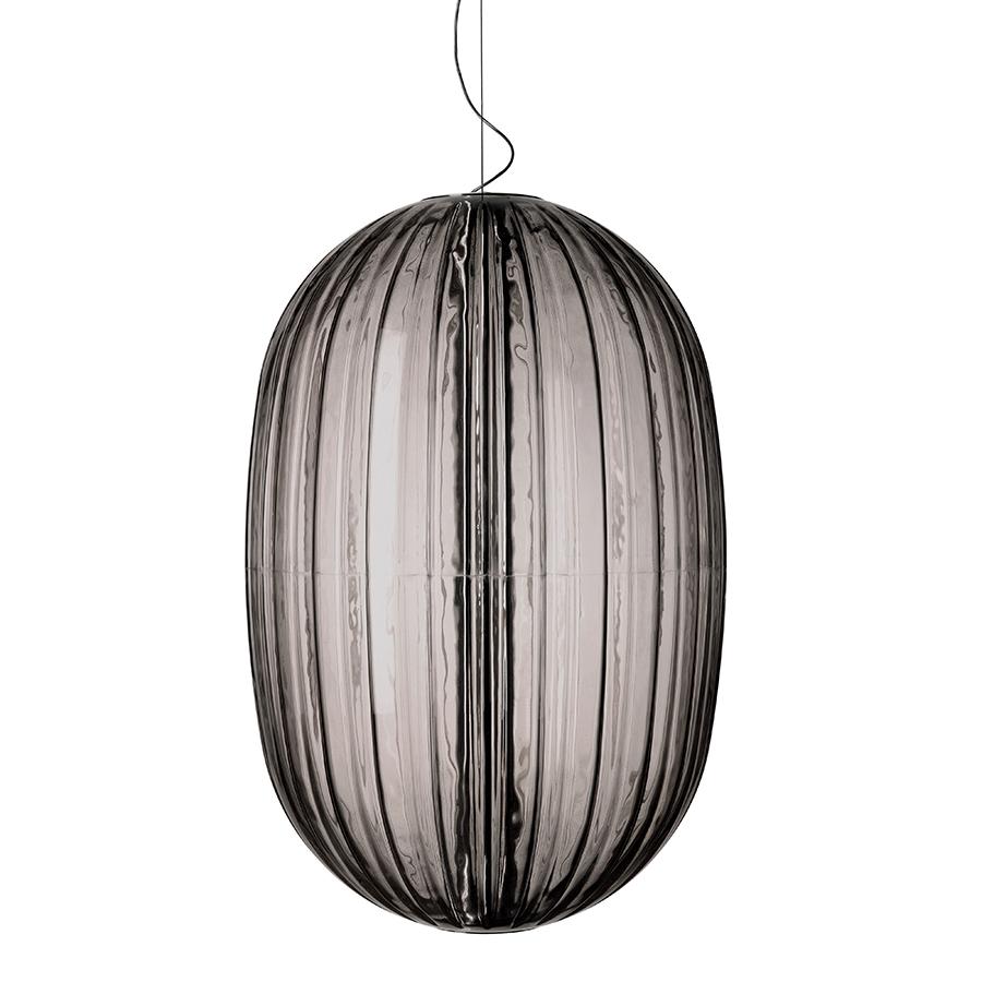 FOSCARINI lampe à suspension PLASS GRANDE (Gris - Polycarbonate et aluminium)