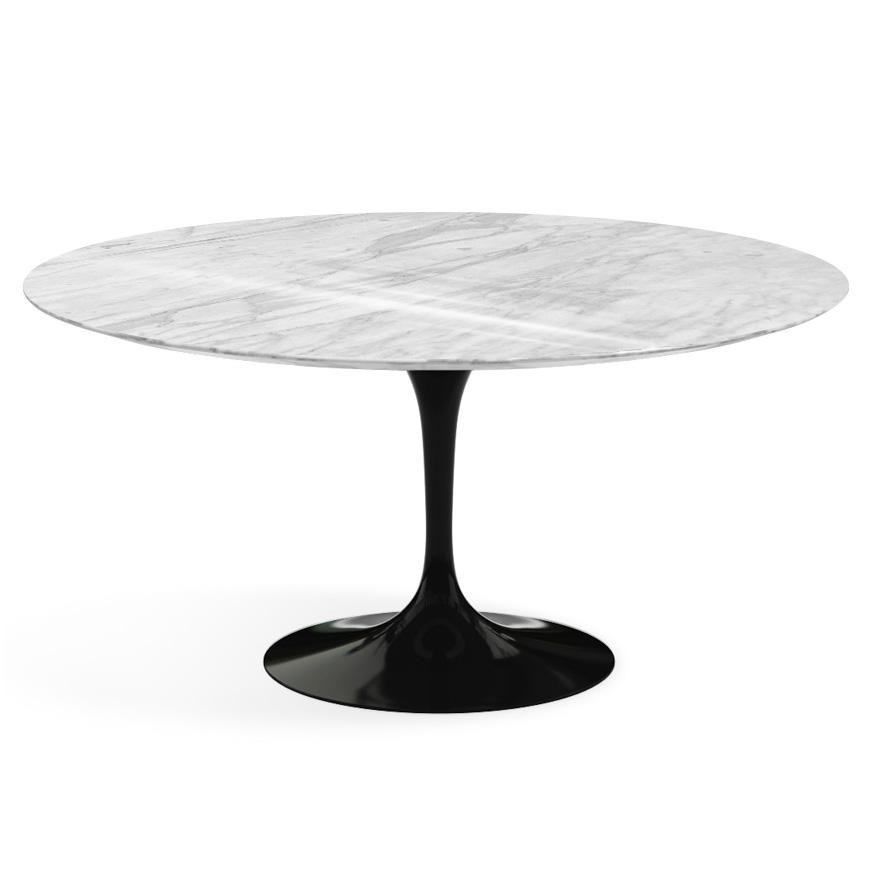 KNOLL table ronde TULIP Ø 152 cm collection Eero Saarinen (Base noire / plateau Statuarietto - marbr