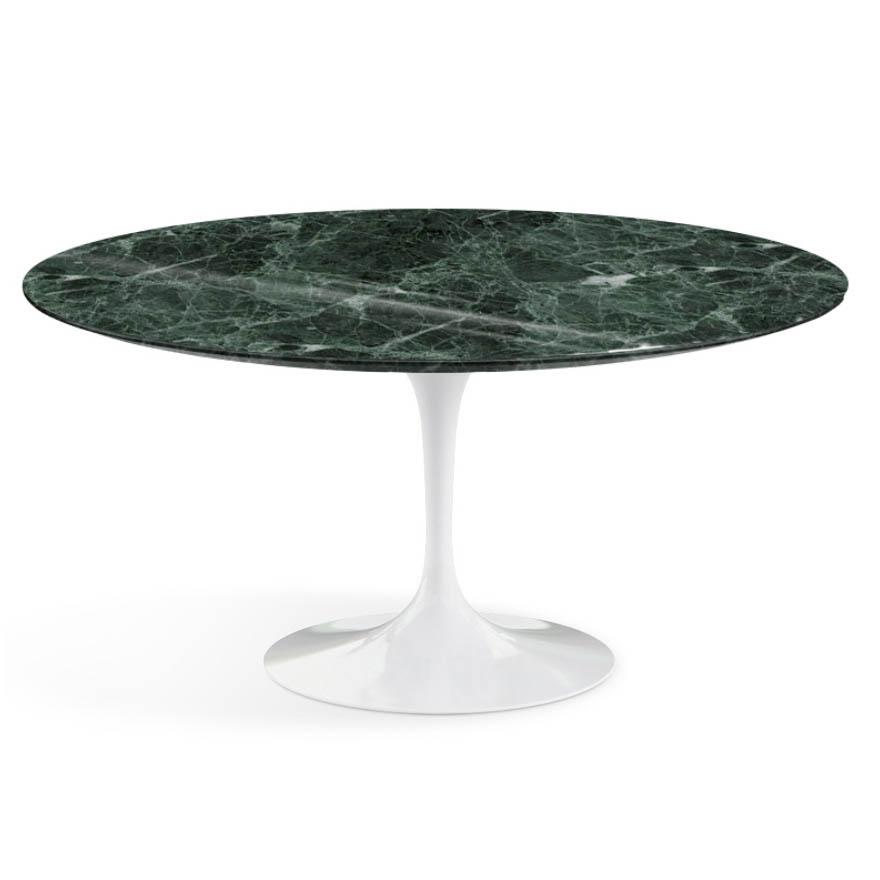 KNOLL table ronde TULIP Ø 152 cm collection Eero Saarinen (Base blanche / plateau en Verde Alpi - ma