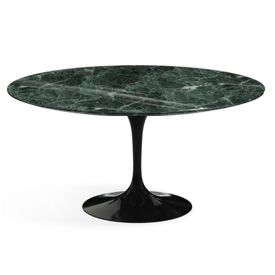 KNOLL table ronde TULIP Ø 152 cm collection Eero Saarinen (Base noire / plateau en Verde Alpi - marb