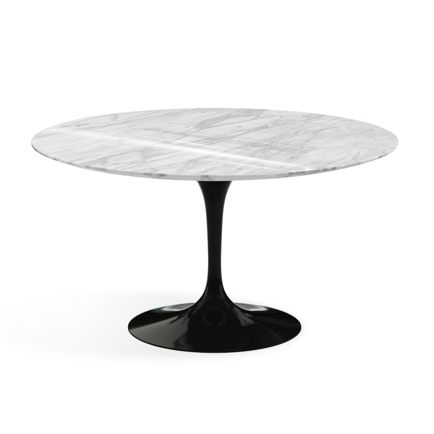 KNOLL table ronde TULIP Ø 137 cm collection Eero Saarinen (Base noire / plateau Statuarietto - marbr
