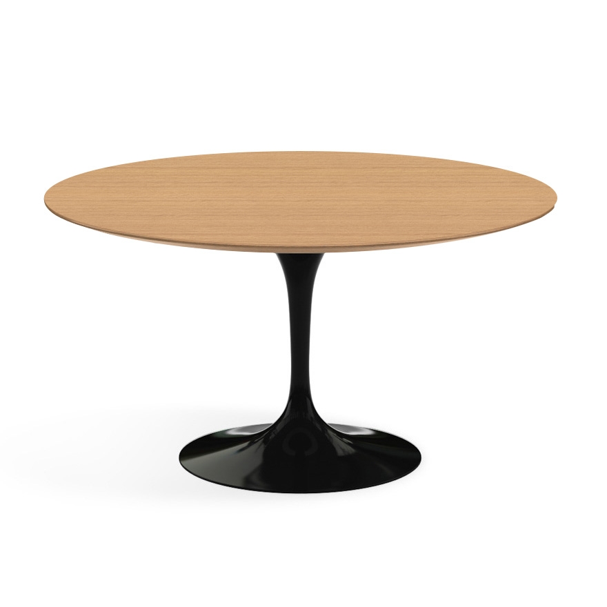 KNOLL table ronde TULIP Ø 137 cm collection Eero Saarinen (Base noire / plateau en chêne naturel - B