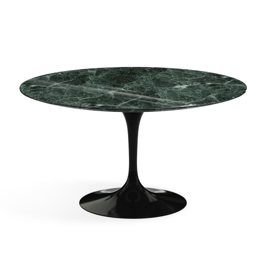 KNOLL table ronde TULIP Ø 137 cm collection Eero Saarinen (Base noire / plateau en Verde Alpi - marb