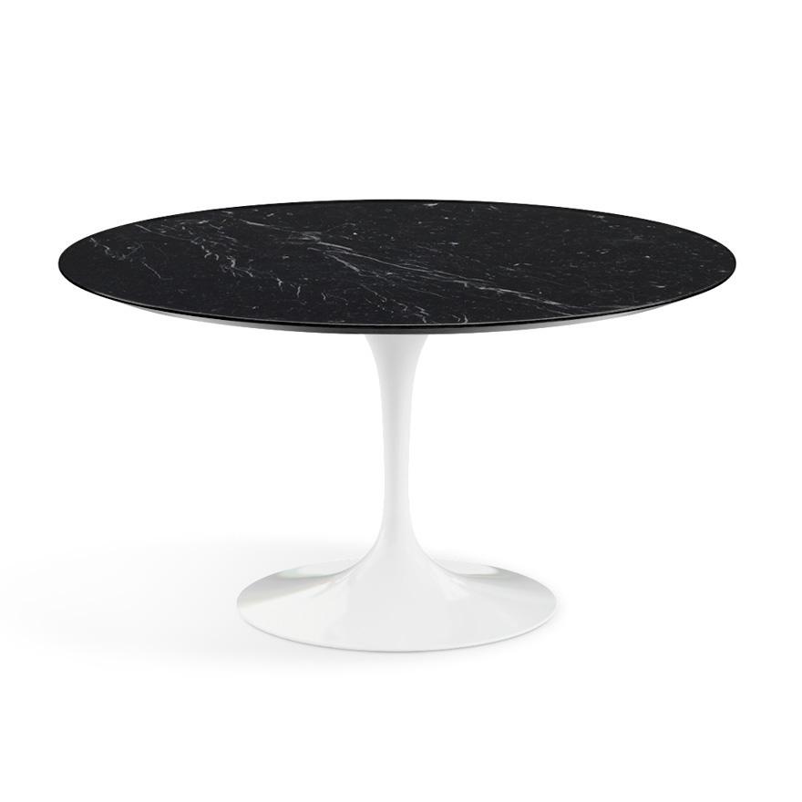 KNOLL table ronde TULIP Ø 137 cm collection Eero Saarinen (Base blanche / plateau Noir Marquin satin