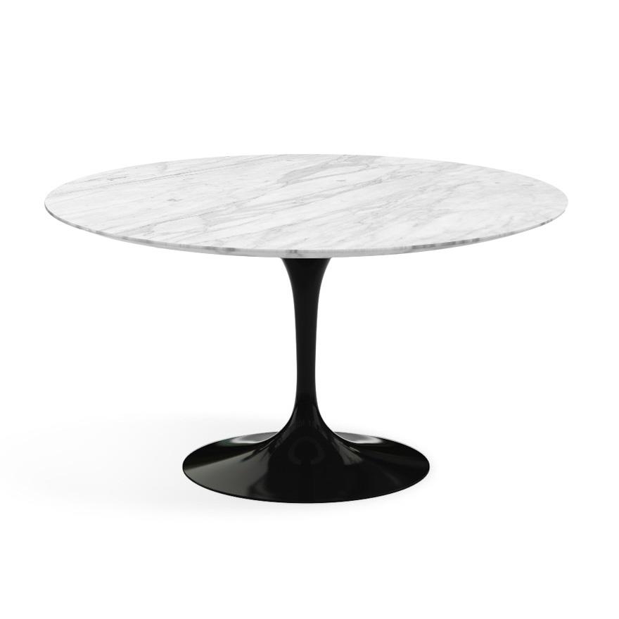 KNOLL table ronde TULIP Ø 137 cm collection Eero Saarinen (Base noire / plateau Statuarietto satin -