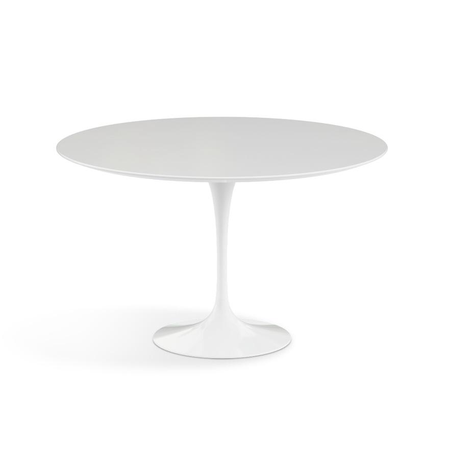 KNOLL table ronde TULIP Ø 120 cm collection Eero Saarinen (Base blanche / plateau blanc - Plastique 
