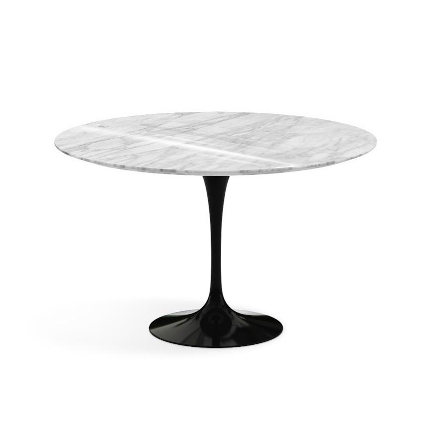 KNOLL table ronde TULIP Ø 120 cm collection Eero Saarinen (Base noire / plateau Statuarietto - marbr