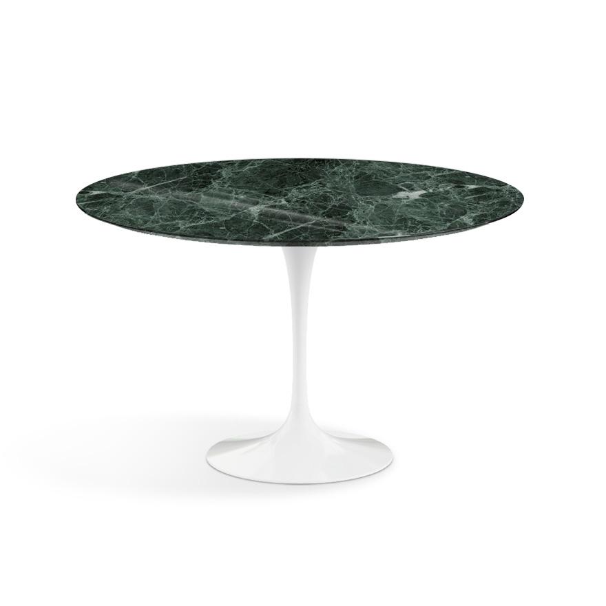 KNOLL table ronde TULIP Ø 120 cm collection Eero Saarinen (Base blanche / plateau en Verde Alpi - ma