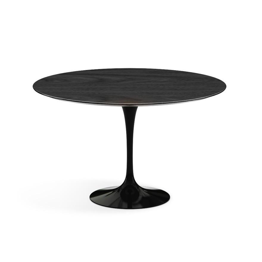 KNOLL table ronde TULIP Ø 120 cm collection Eero Saarinen (Base noire / plateau en chêne noirci - Bo