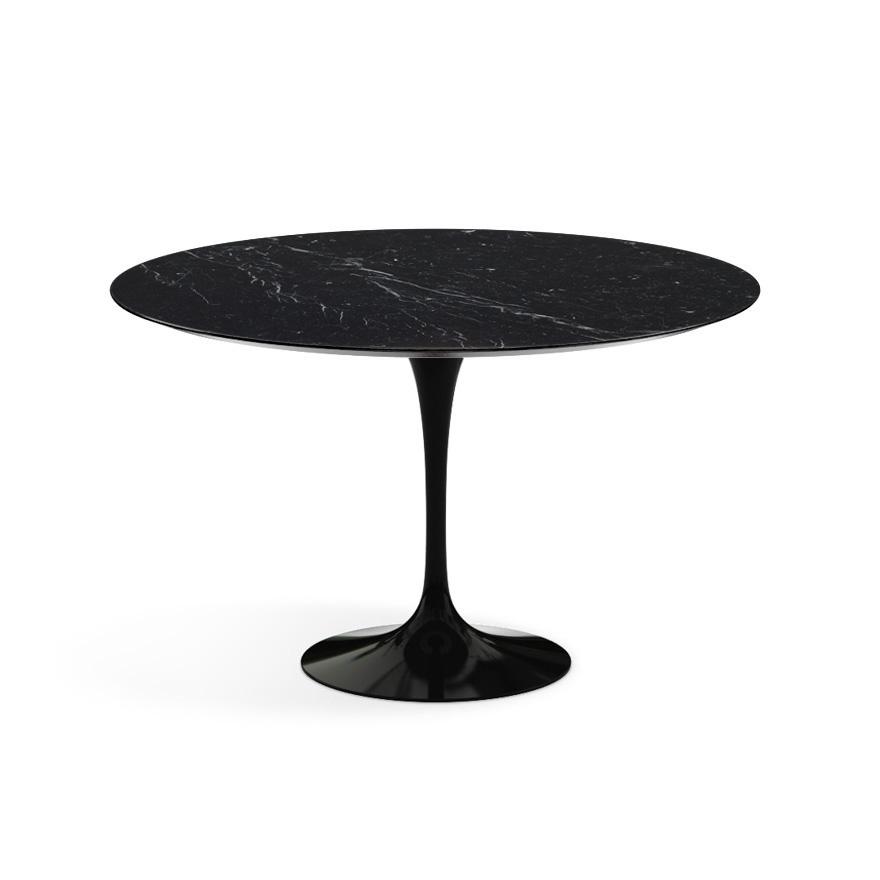 KNOLL table ronde TULIP Ø 120 cm collection Eero Saarinen (Base noire / plateau Noir Marquin satiné 