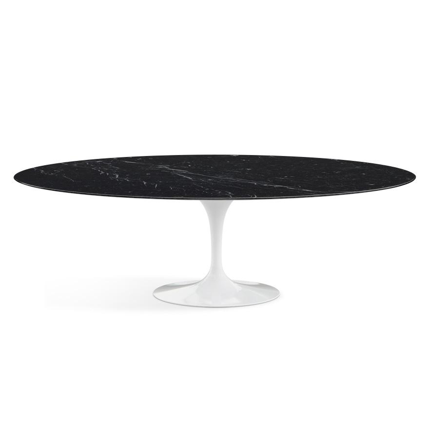 KNOLL table ovale TULIP collection Eero Saarinen 244x137 cm (Base blanche / plateau Noir Marquin sat