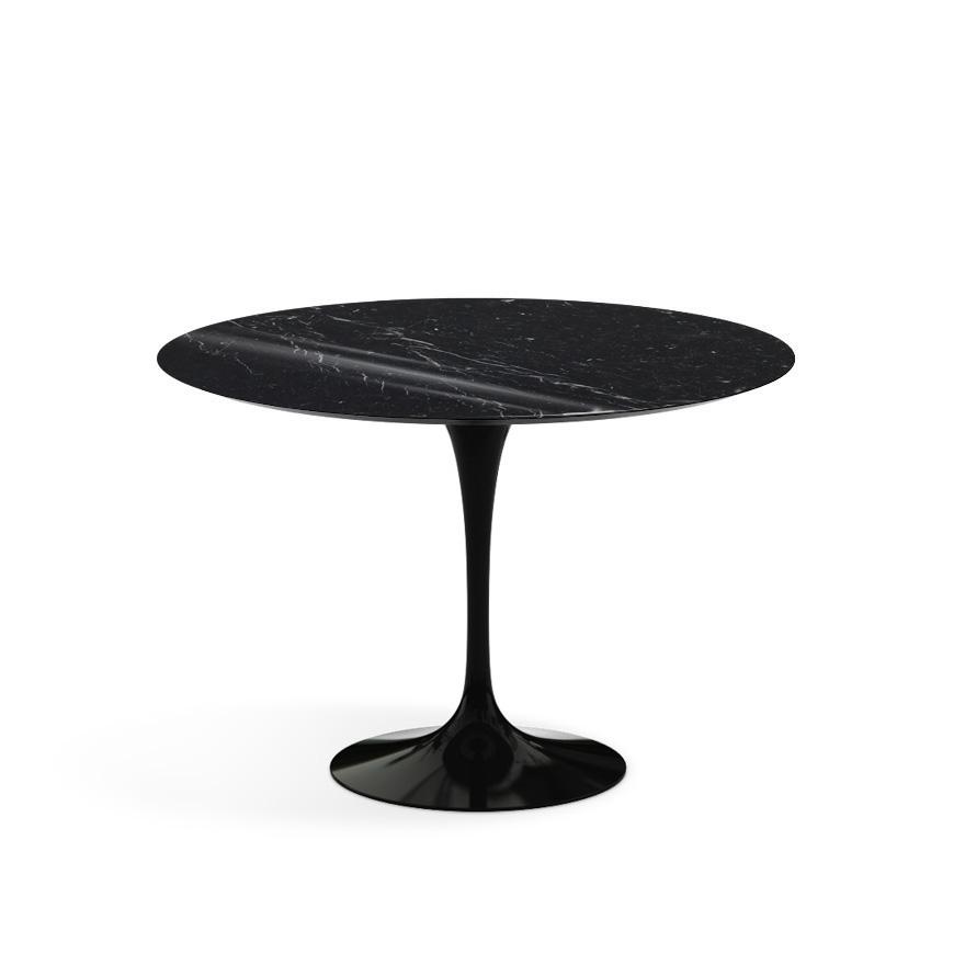 KNOLL table ronde TULIP Ø 107 cm collection Eero Saarinen (Base noire / plateau noir Marquina - marb