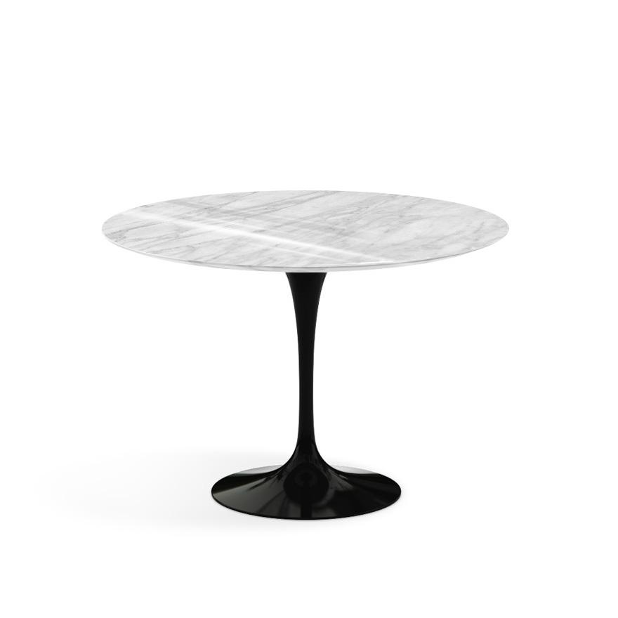 KNOLL table ronde TULIP Ø 107 cm collection Eero Saarinen (Base noire / plateau Statuarietto - marbr