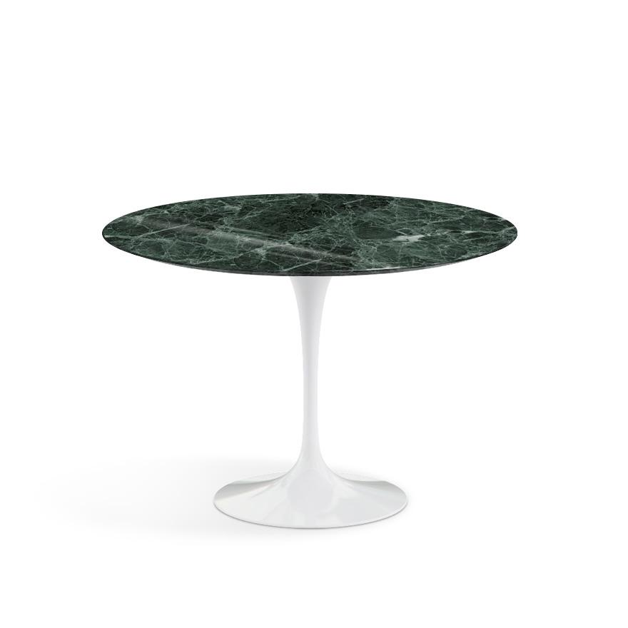 KNOLL table ronde TULIP Ø 107 cm collection Eero Saarinen (Base blanche / plateau en Verde Alpi - ma