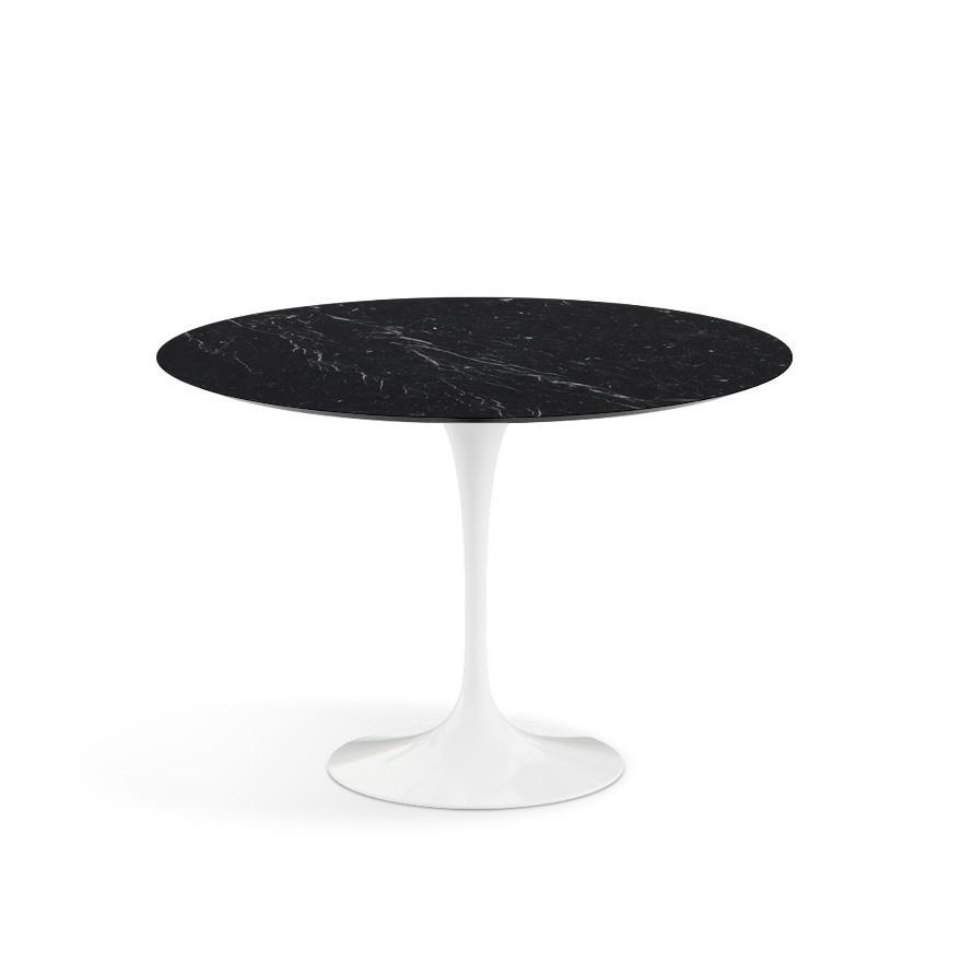 KNOLL table ronde TULIP Ø 107 cm collection Eero Saarinen (Base blanche / plateau Noir Marquin satin