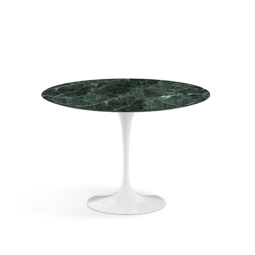 KNOLL table ronde TULIP Ø 107 cm collection Eero Saarinen (Base blanche / plateau Verde Alpi satin -