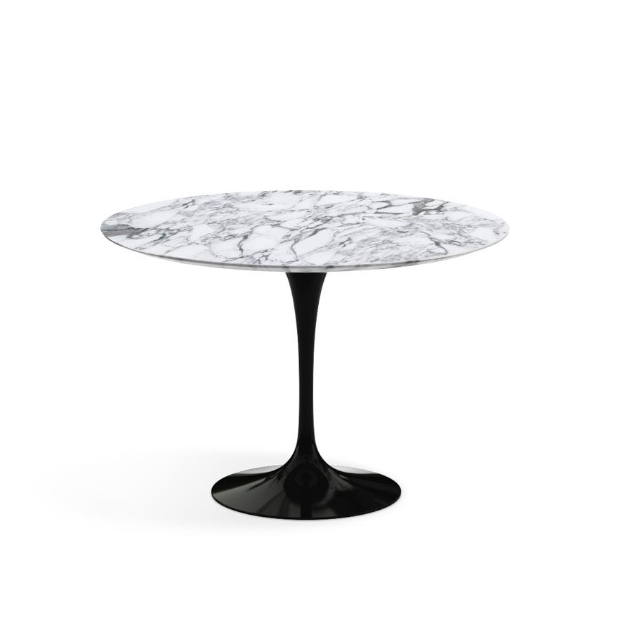 KNOLL table ronde TULIP Ø 107 cm collection Eero Saarinen (Base noire / plateau Arabescato satin - m