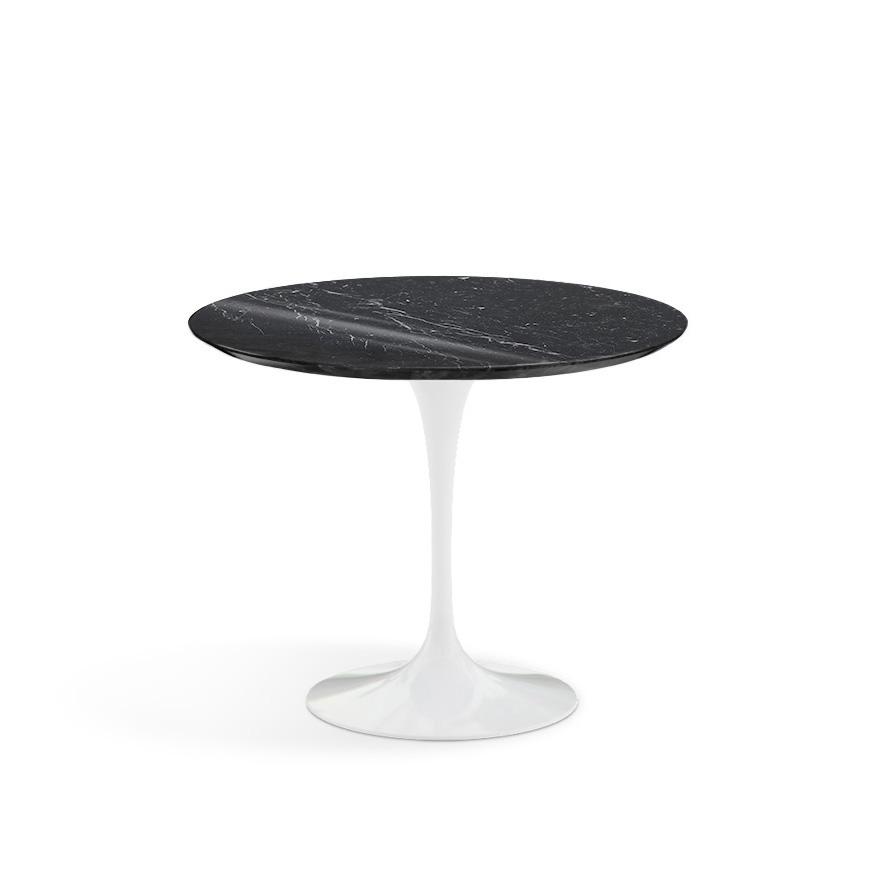 KNOLL table ronde TULIP Ø 91 cm collection Eero Saarinen (Base blanche / plateau noir Marquina - mar