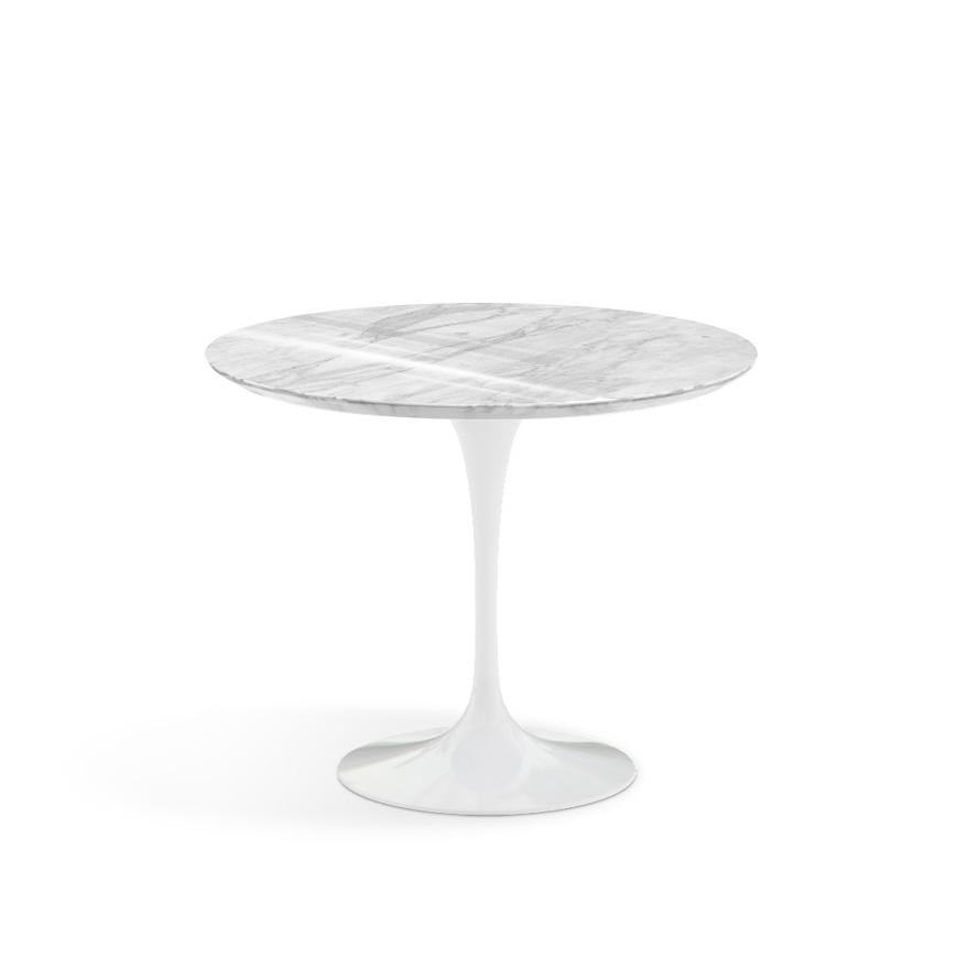 KNOLL table ronde TULIP Ø 91 cm collection Eero Saarinen (Base blanche / Plateau Statuarietto - marb