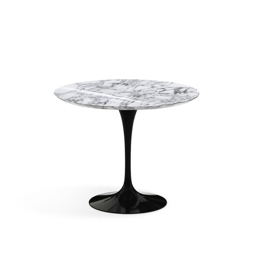 KNOLL table ronde TULIP Ø 91 cm collection Eero Saarinen (Base noire / plateau Arabescato - marbre e