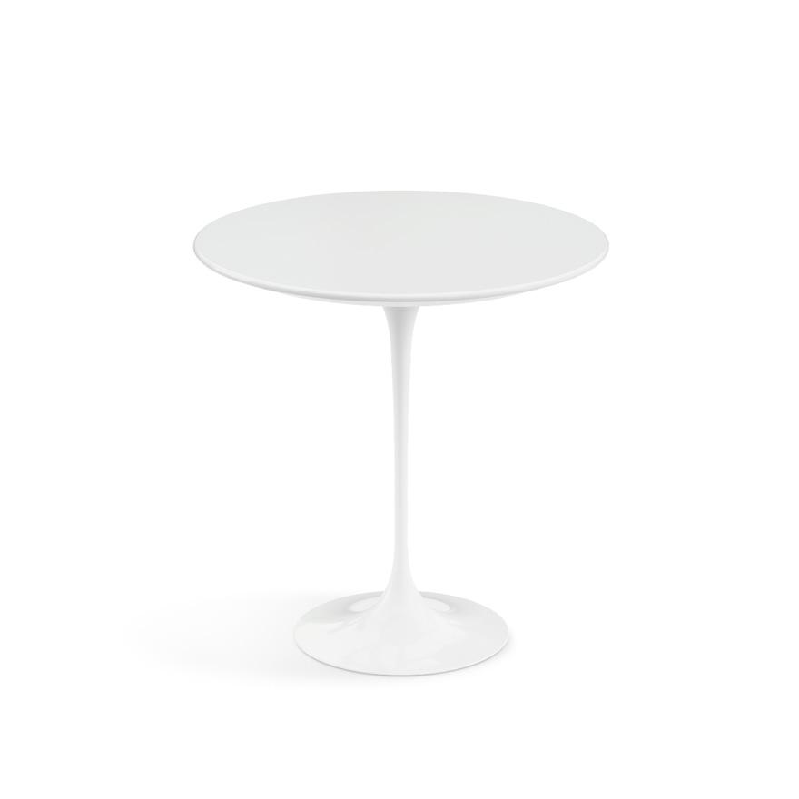 KNOLL table ronde TULIP Ø 51 cm collection Eero Saarinen (Base blanche / plateau blanc - Plastique l