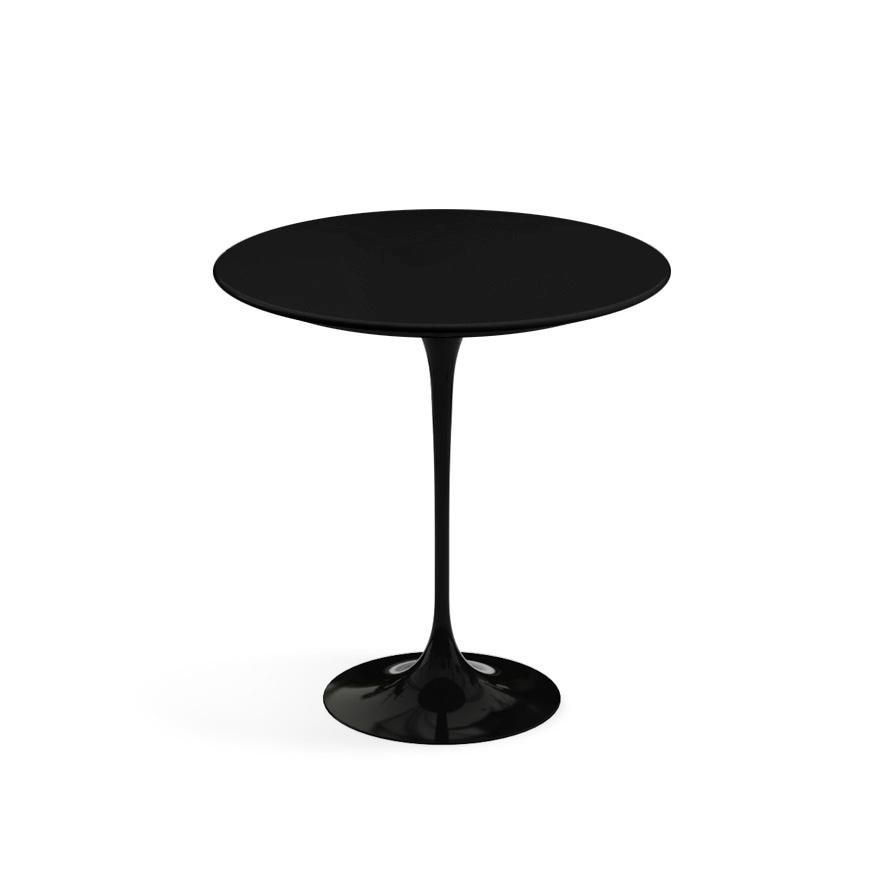 KNOLL table ronde TULIP Ø 51 cm collection Eero Saarinen (Base noire / plateau noir - Plastique lami