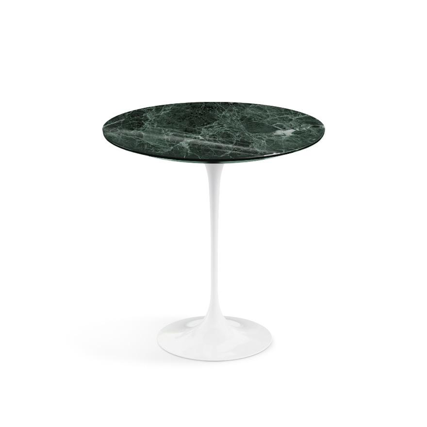 KNOLL table ronde TULIP Ø 51 cm collection Eero Saarinen (Base blanche / plateau en Verde Alpi - mar