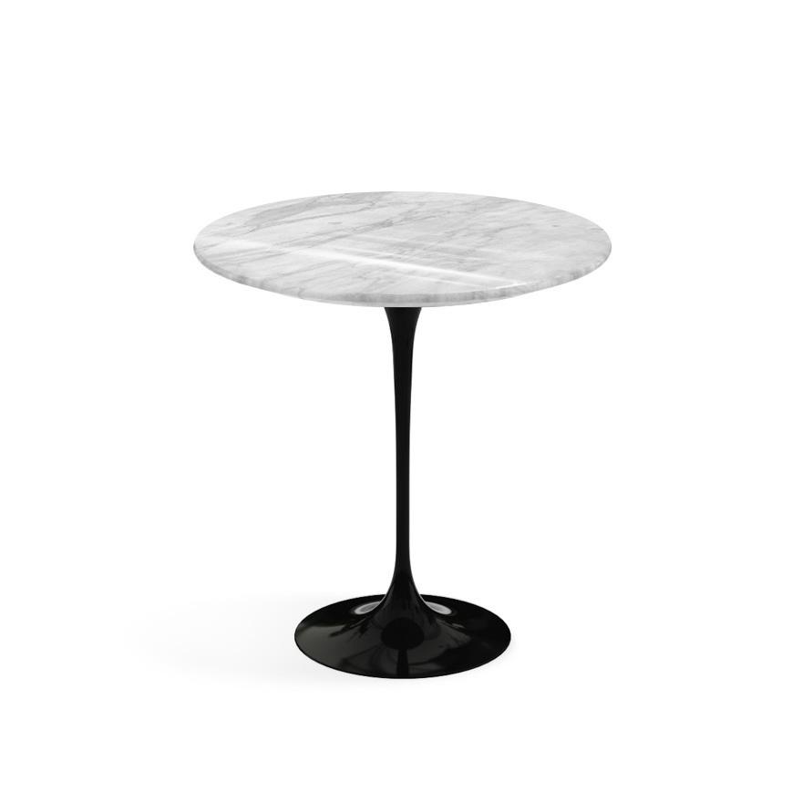 KNOLL table ronde TULIP Ø 51 cm collection Eero Saarinen (Base noire / plateau Statuarietto - marbre