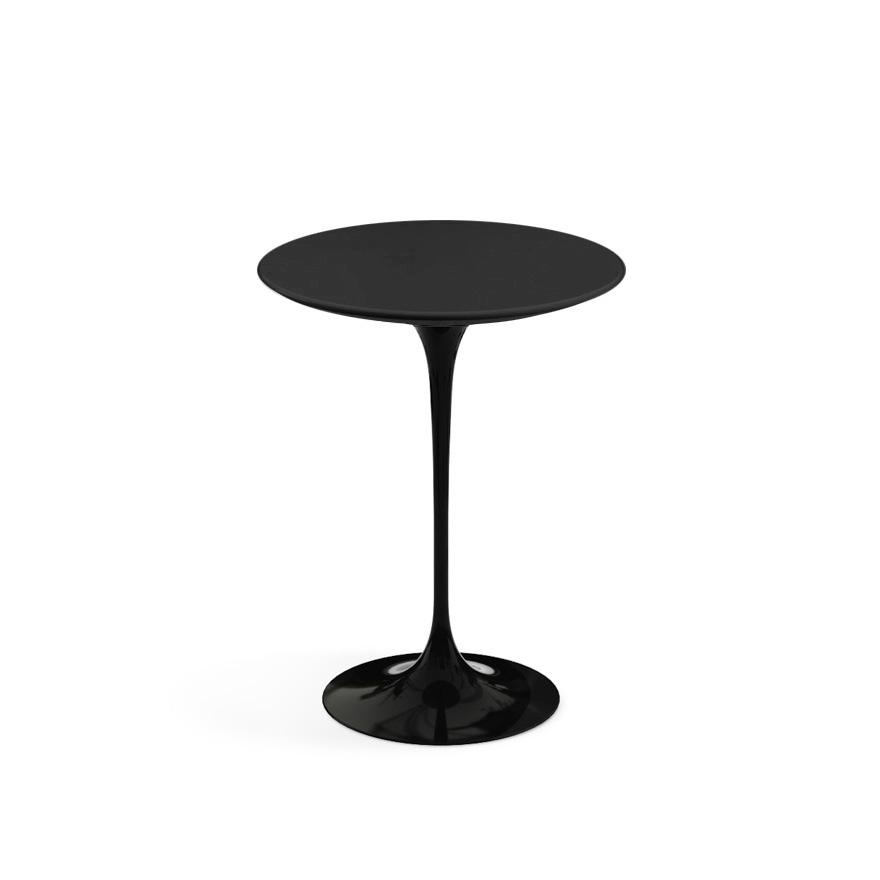 KNOLL table ronde TULIP Ø 41 cm collection Eero Saarinen (Base noire / plateau noir - Plastique lami