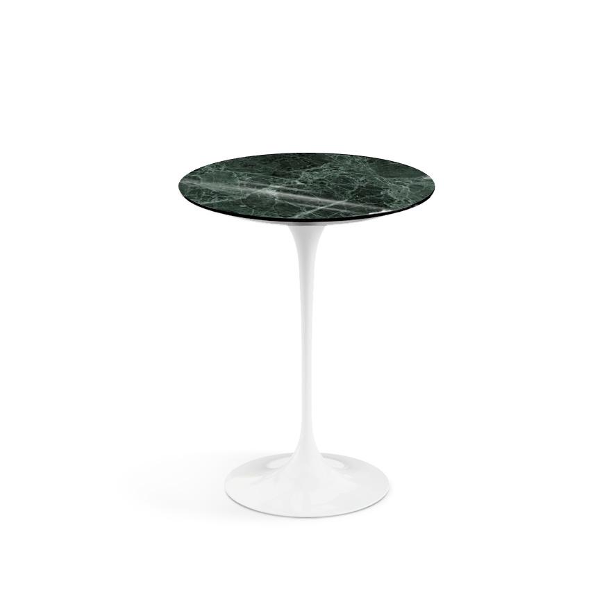 KNOLL table ronde TULIP Ø 41 cm collection Eero Saarinen (Base blanche / plateau en Verde Alpi - mar