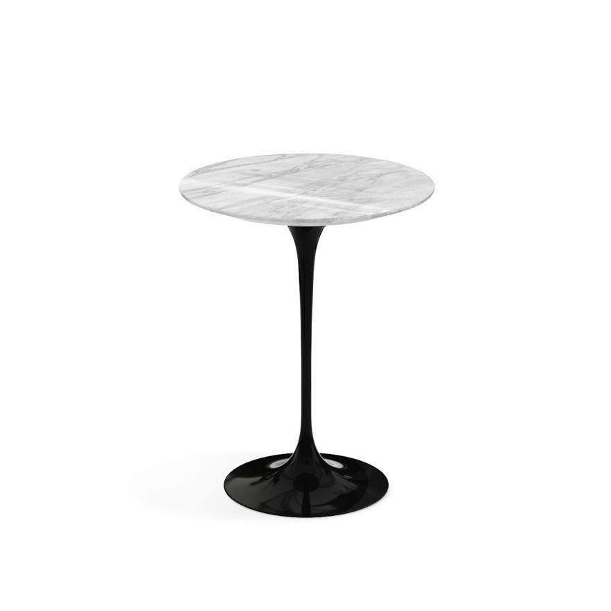 KNOLL table ronde TULIP Ø 41 cm collection Eero Saarinen (Base noire / plateau Statuarietto - marbre