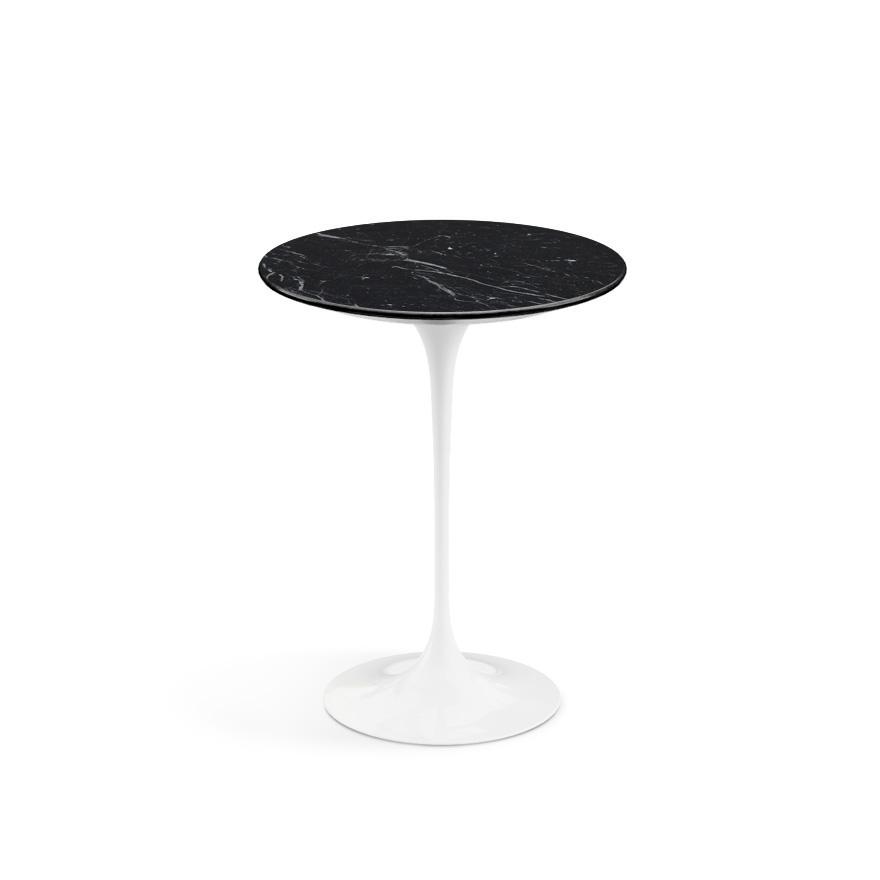 KNOLL table ronde TULIP Ø 41 cm collection Eero Saarinen (Base blanche / plateau Noir Marquin satiné