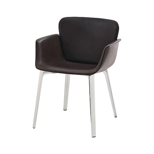 KNOLL fauteuil KN06 avec base aluminium poli, entièrement rembourré (Cat. A - aluminium et tissu)