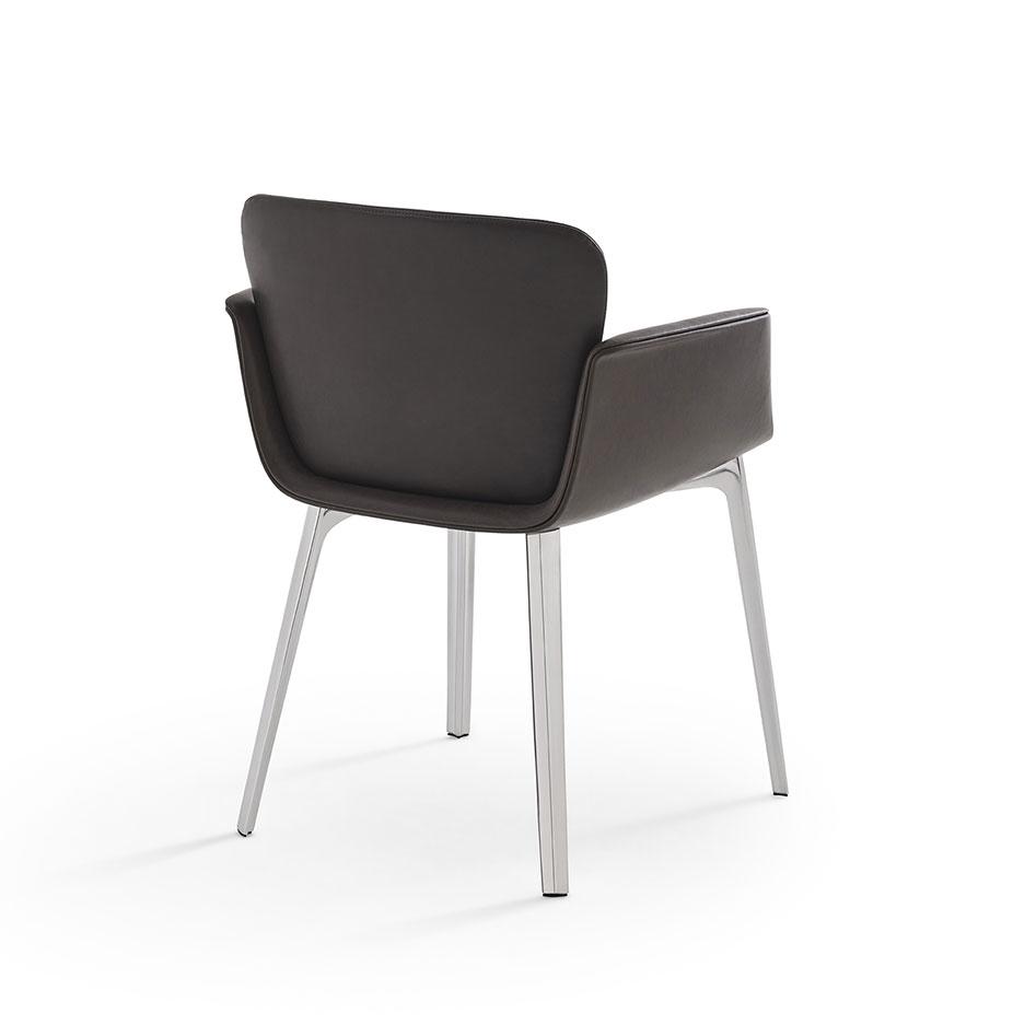 KNOLL armchair KNK06 with polished aluminium base, fully upholstered