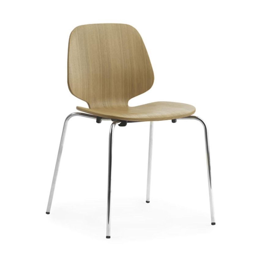 NORMANN COPENHAGEN chaise MY CHAIR avec la base chromée (Chêne - Bois plaqué et métal)