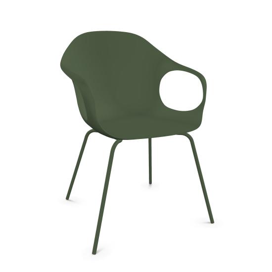 KRISTALIA fauteuil avec pieds ELEPHANT (Vert olive - acier verni et polyuréthane)