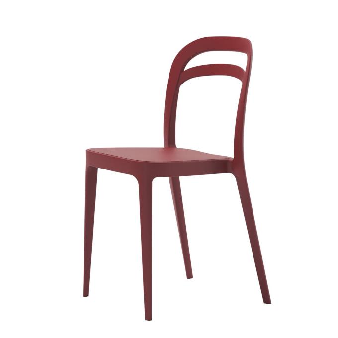 ALMA DESIGN set de 4 chaises JULIE (Rouge cerise - Polypropylène)
