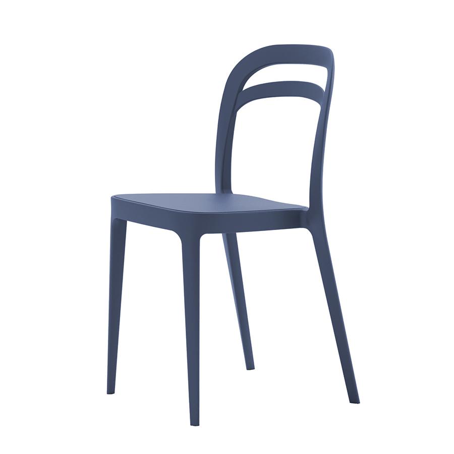 ALMA DESIGN set de 4 chaises JULIE (Bleu violet - Polypropylène)