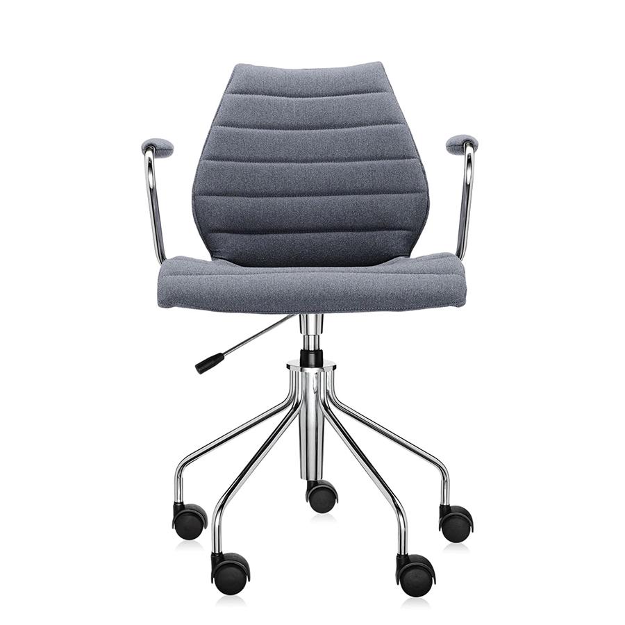 KARTELL chair on wheels with arms MAUI SOFT TREVIRA