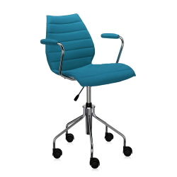KARTELL chair on wheels with arms MAUI SOFT TREVIRA