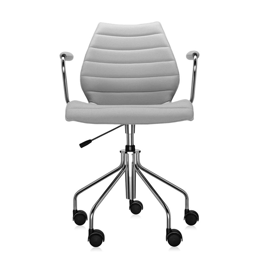 KARTELL chaise à roulettes avec accoudoirs MAUI SOFT TREVIRA