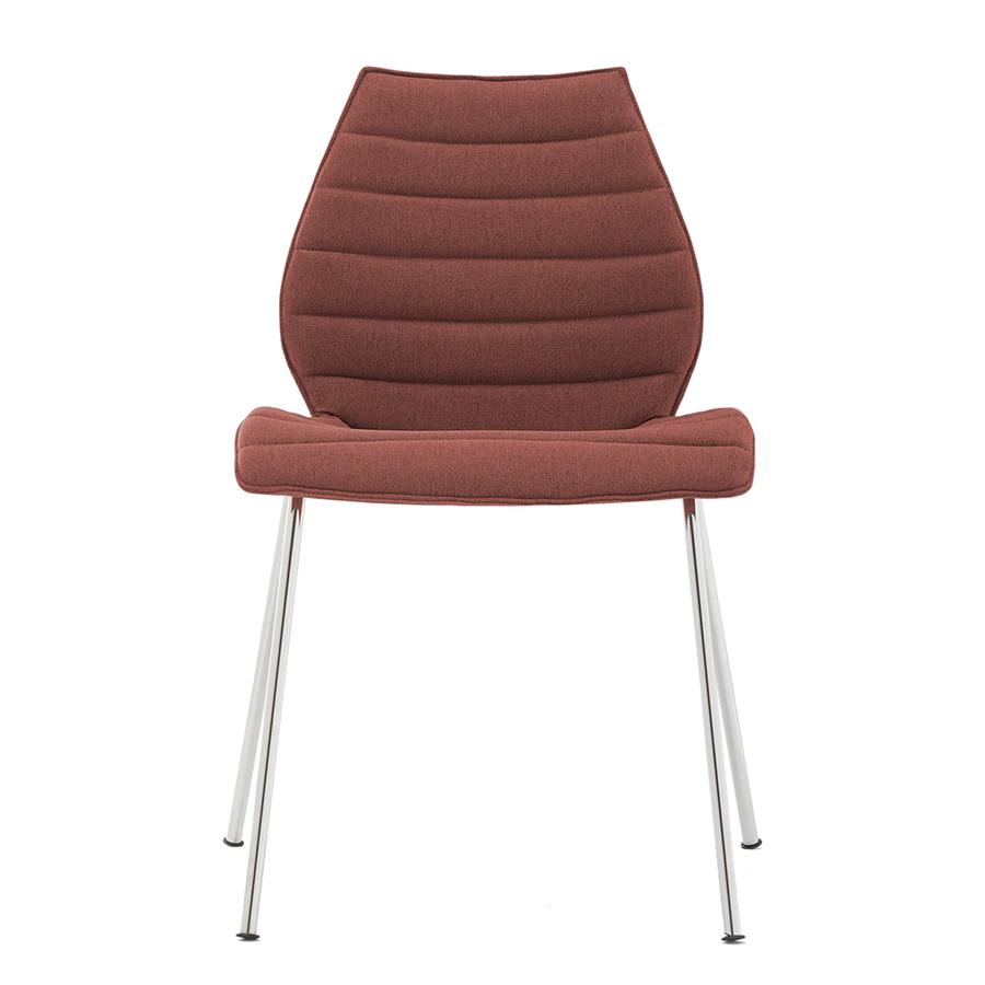 KARTELL set de 2 chaises MAUI SOFT NOMA (Brique - Tissu Noma / Structure en acier chromé)