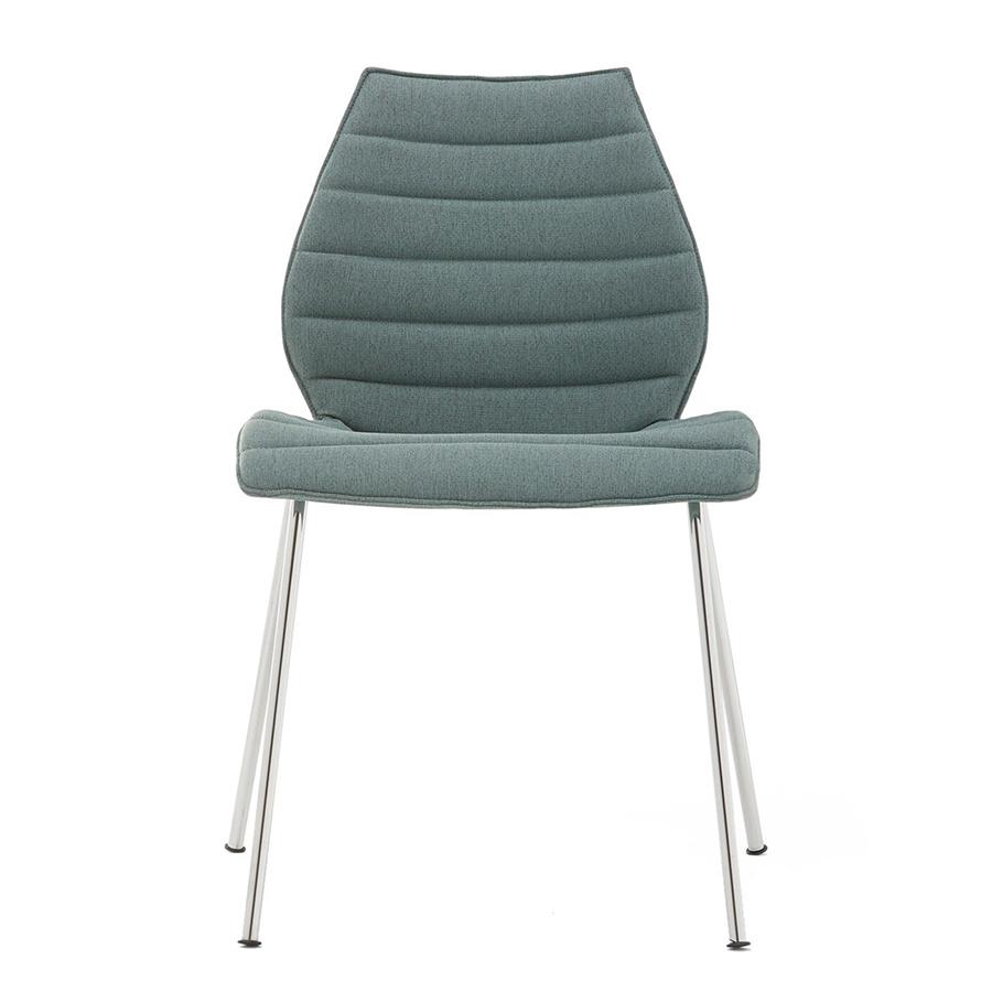 KARTELL set de 2 chaises MAUI SOFT NOMA (Vert - Tissu Noma / Structure en acier chromé)