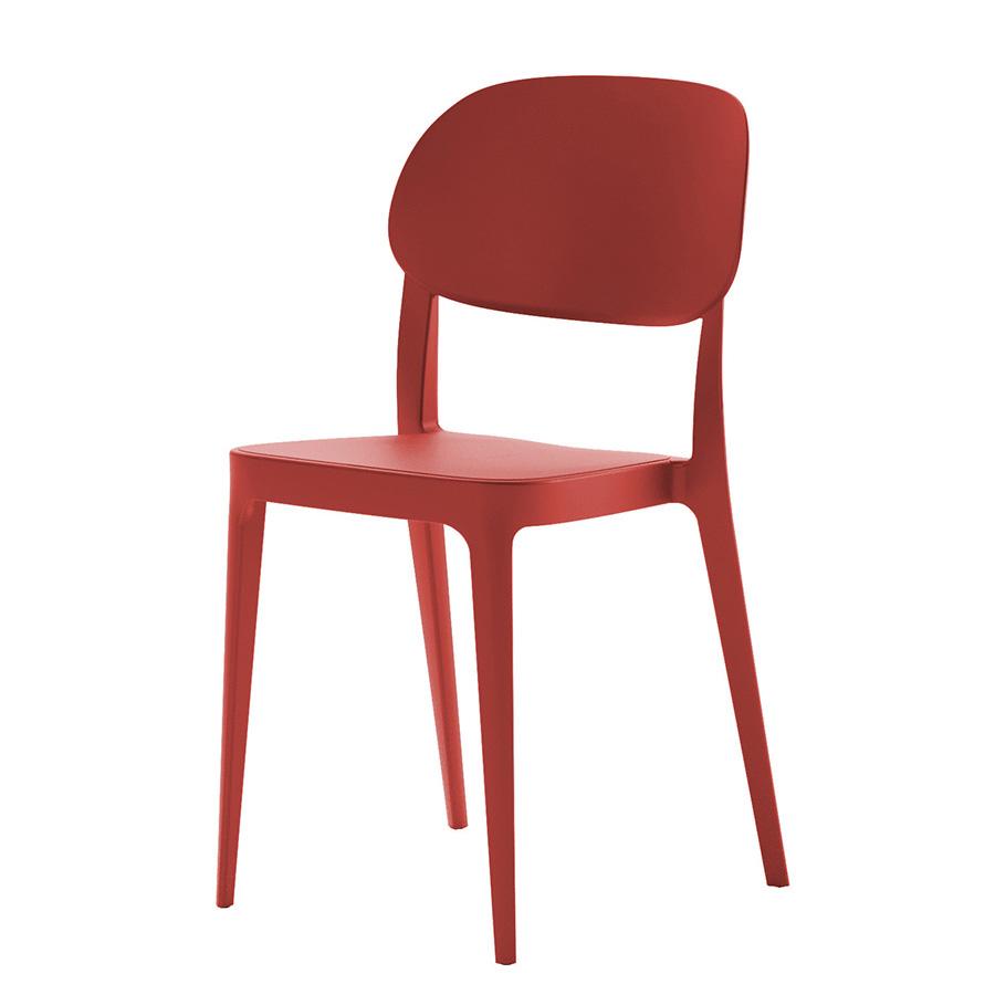 ALMA DESIGN set de 4 chaises AMY (Rouge brique - Polypropylène)