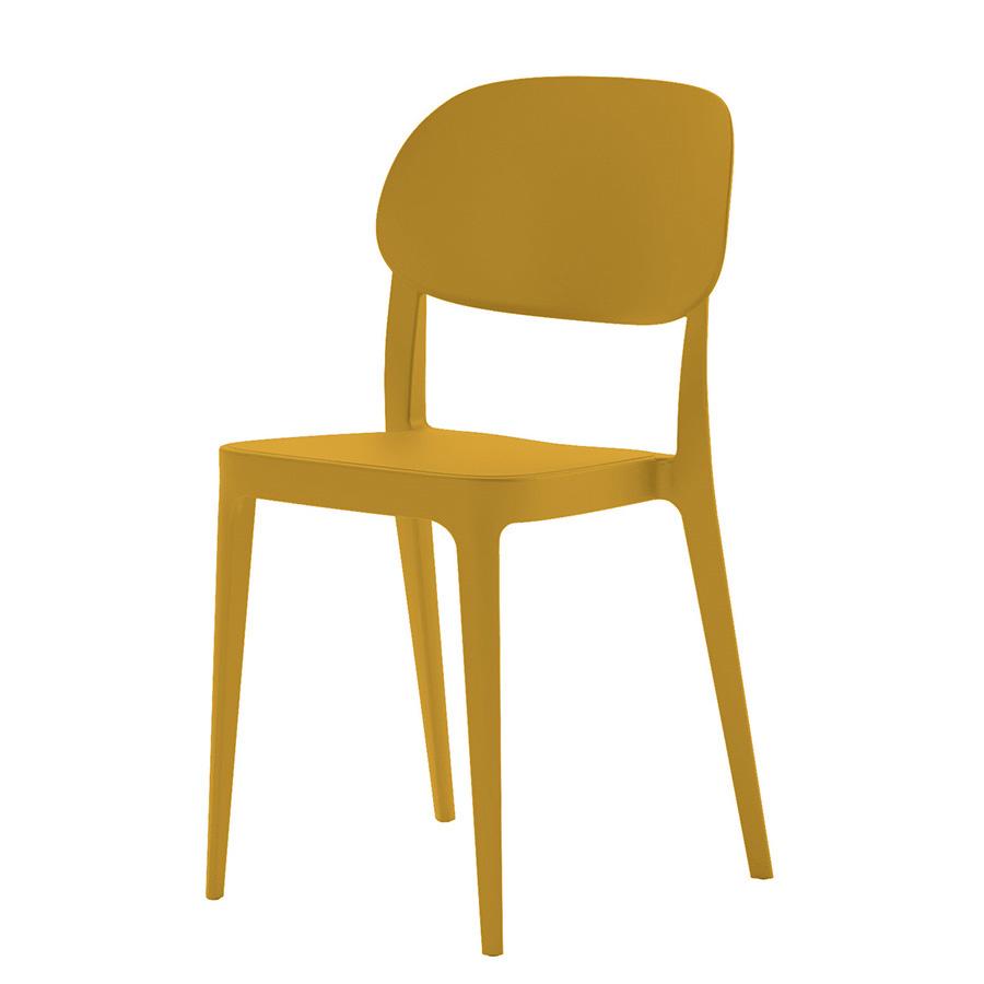 ALMA DESIGN set de 4 chaises AMY (Jaune ambré - Polypropylène)
